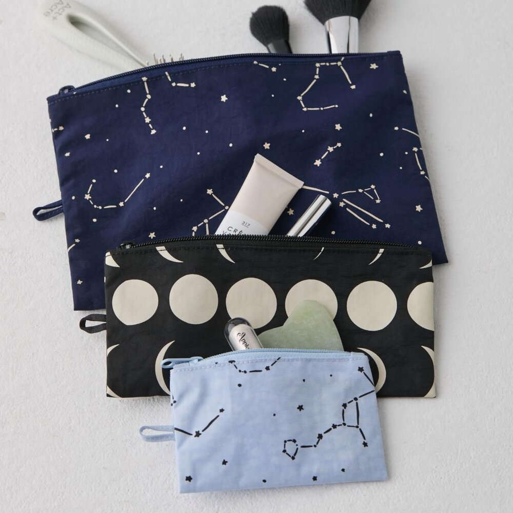 NWT Baggu Flat Pouch Set - Night Sky (Constellation Midnight, Moon)
